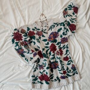 Vintage MJ Carroll Floral Crewneck Sweater SZ M